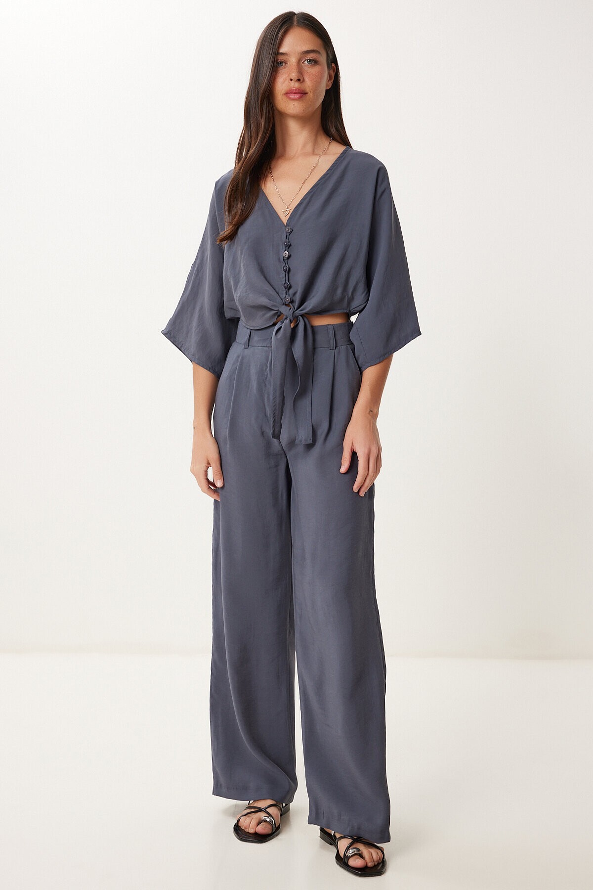 Modal Bluz Pantolon Takım ANTRASİT HBV0008