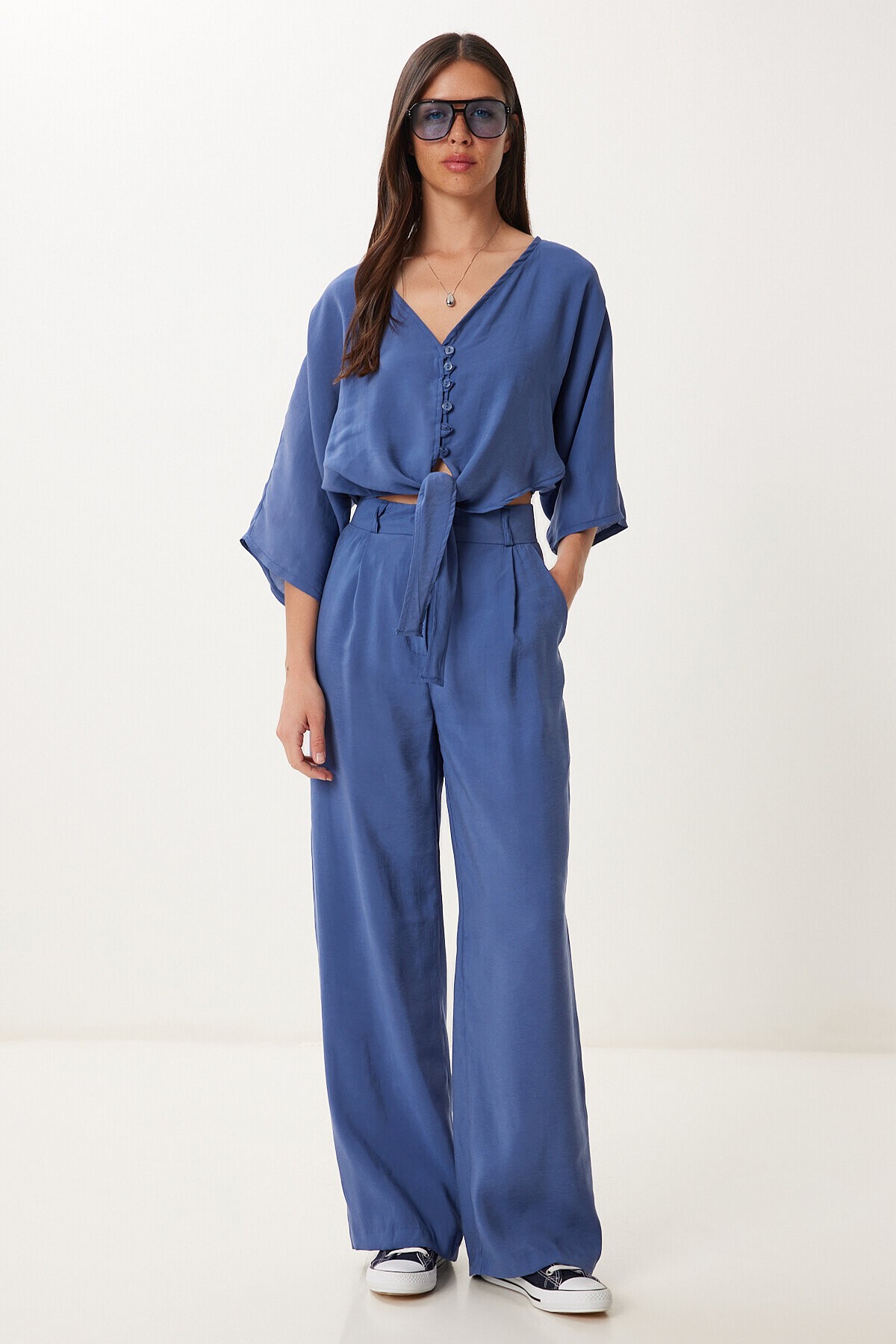 Modal Bluz Pantolon Takım İNDİGO MAVİ HBV0008
