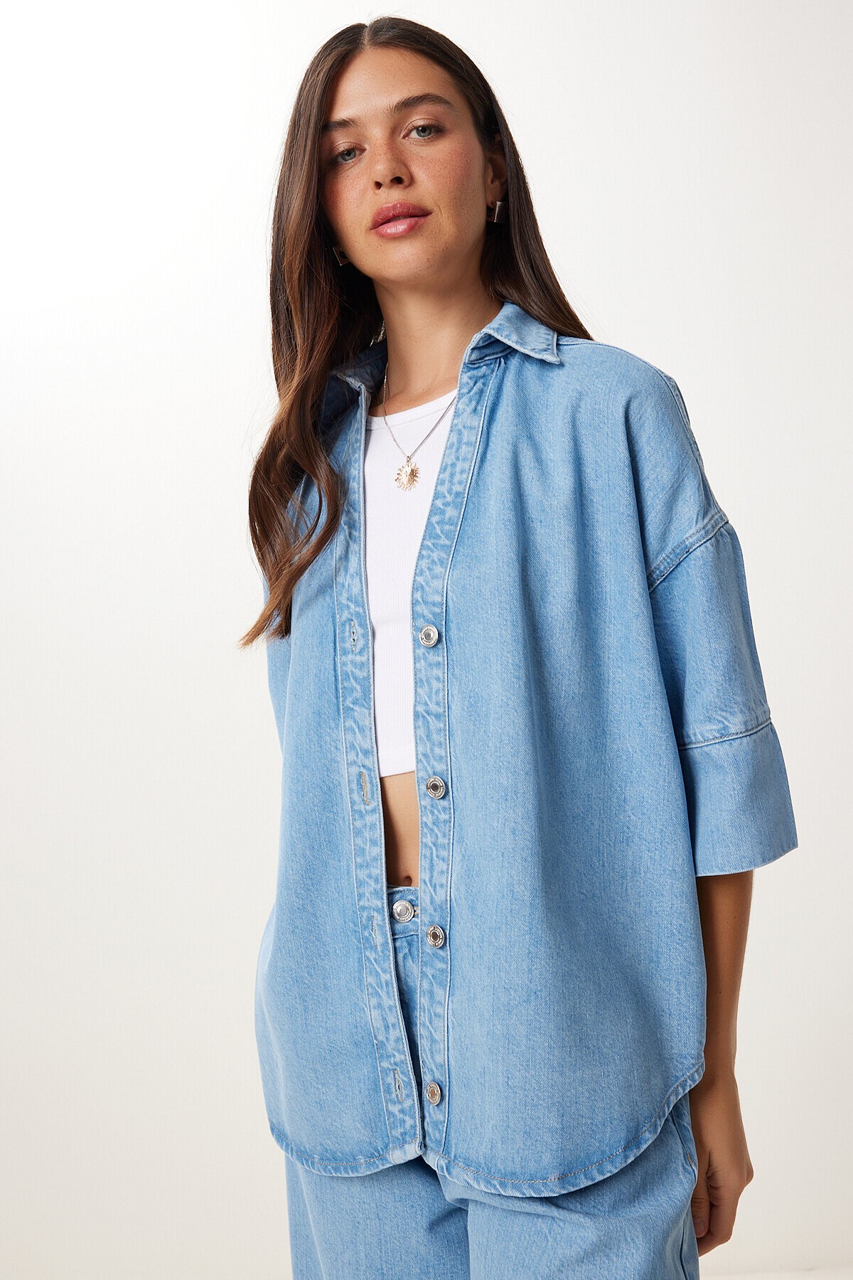 Denim Gömlek Pantolon Takım AÇIK MAVİ LAC0004