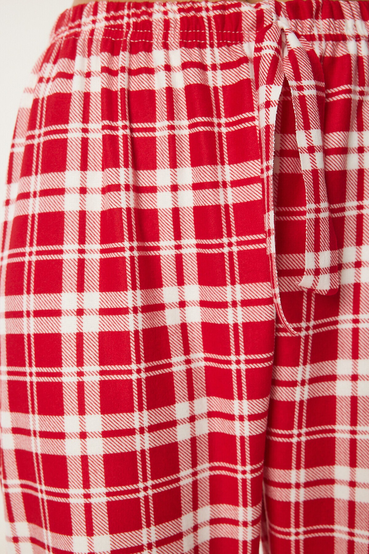 Desenli Yumuşak Dokulu Örme Pijama Altı KIRMIZI KEMİK LCE0002
