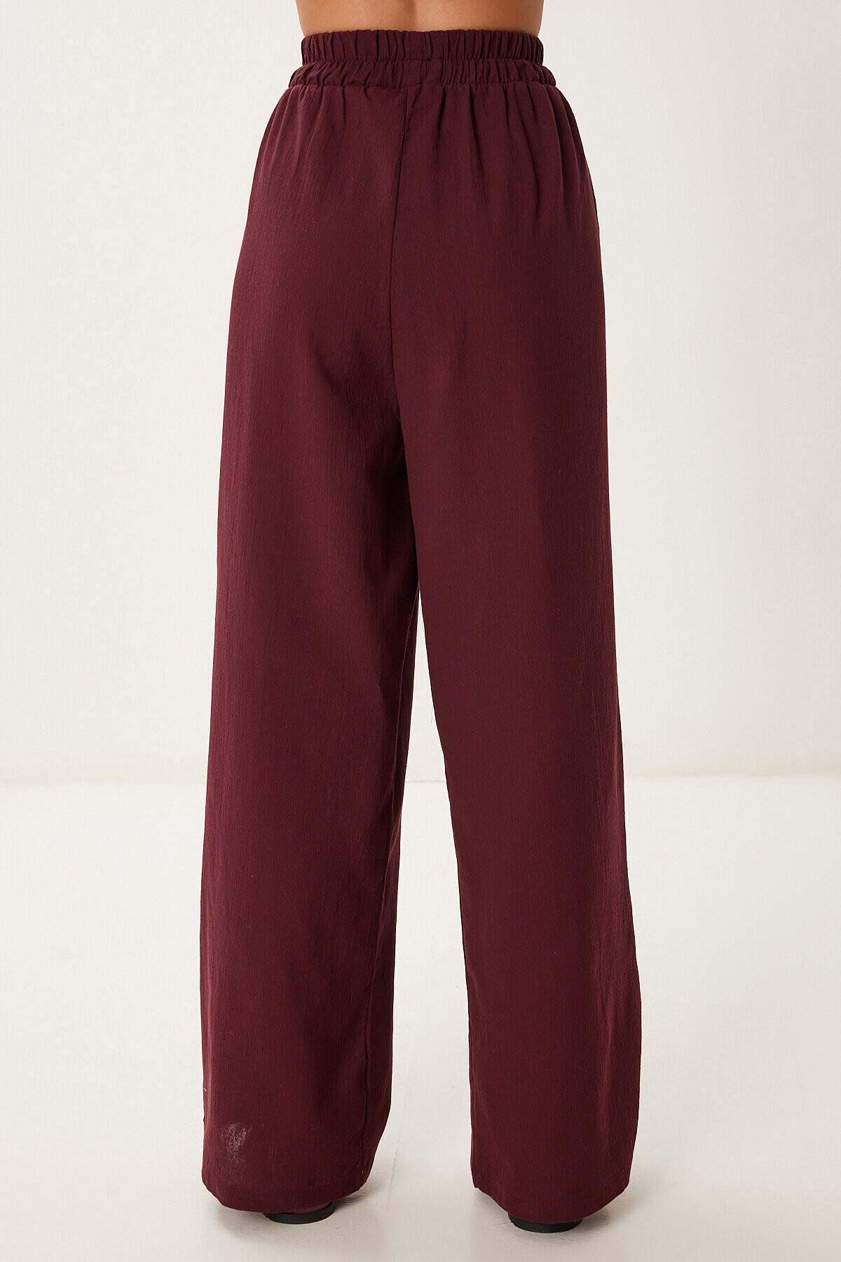 Keten Bluz Pantolon Takım BORDO HRV0001