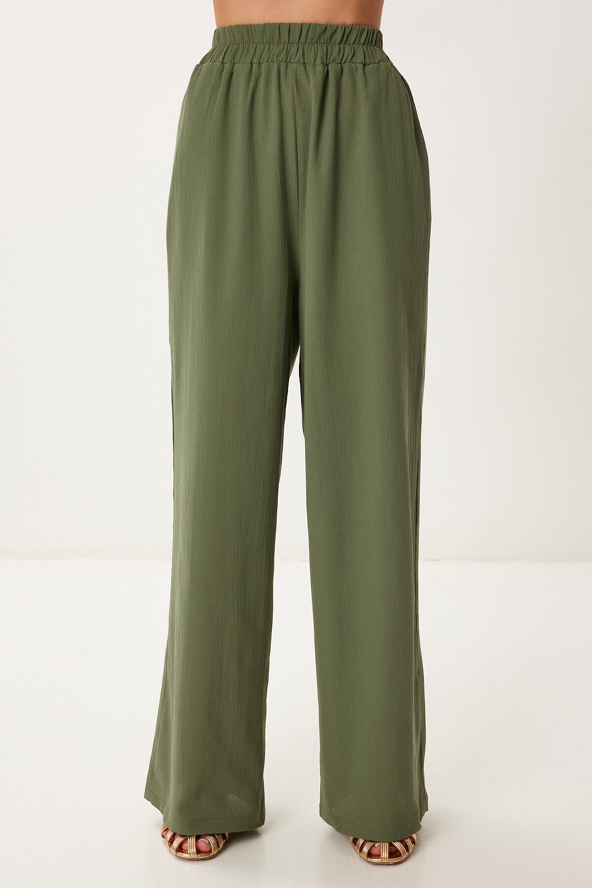 Keten Bluz Pantolon Takım HAKİ HRV0001