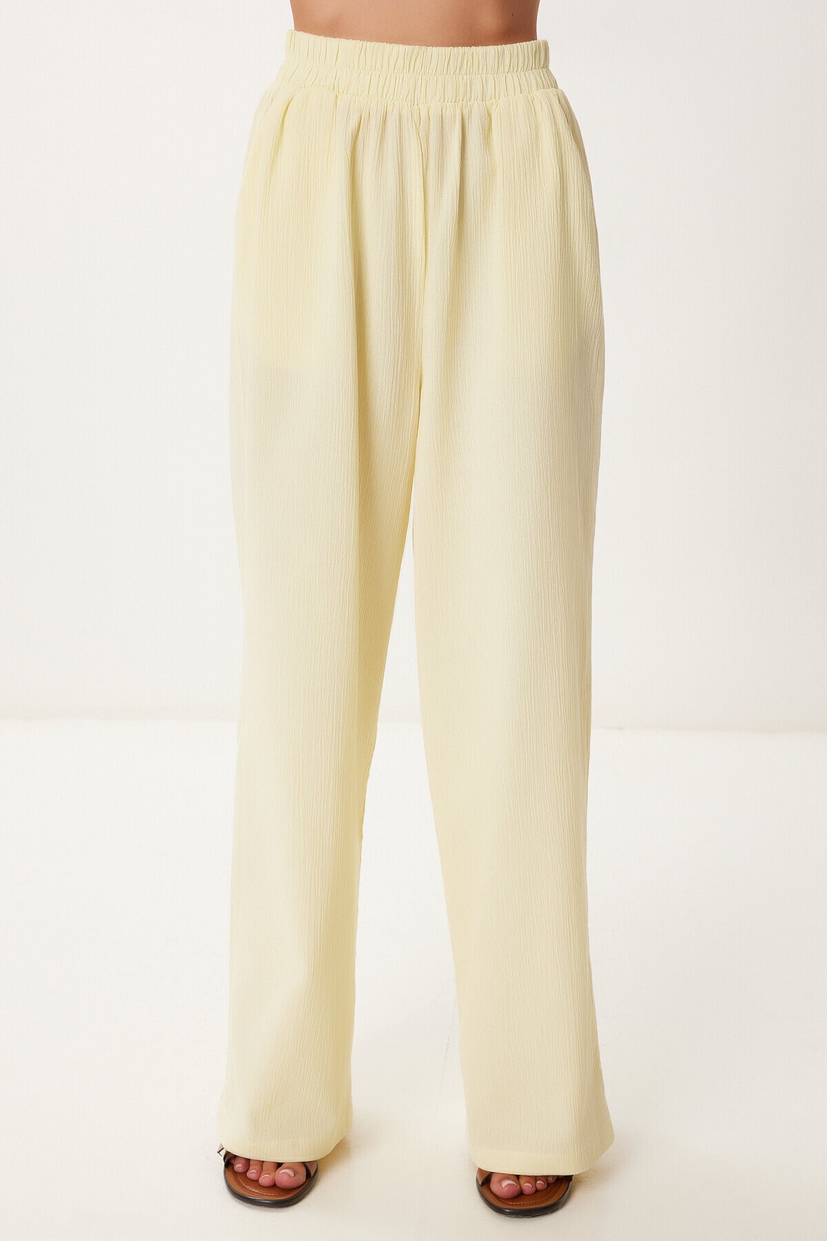 Keten Bluz Pantolon Takım SARI HRV0001