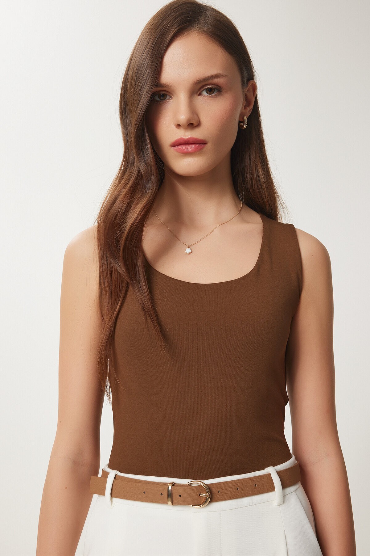 Kolsuz Sandy Bluz KAHVERENGİ LAN0029