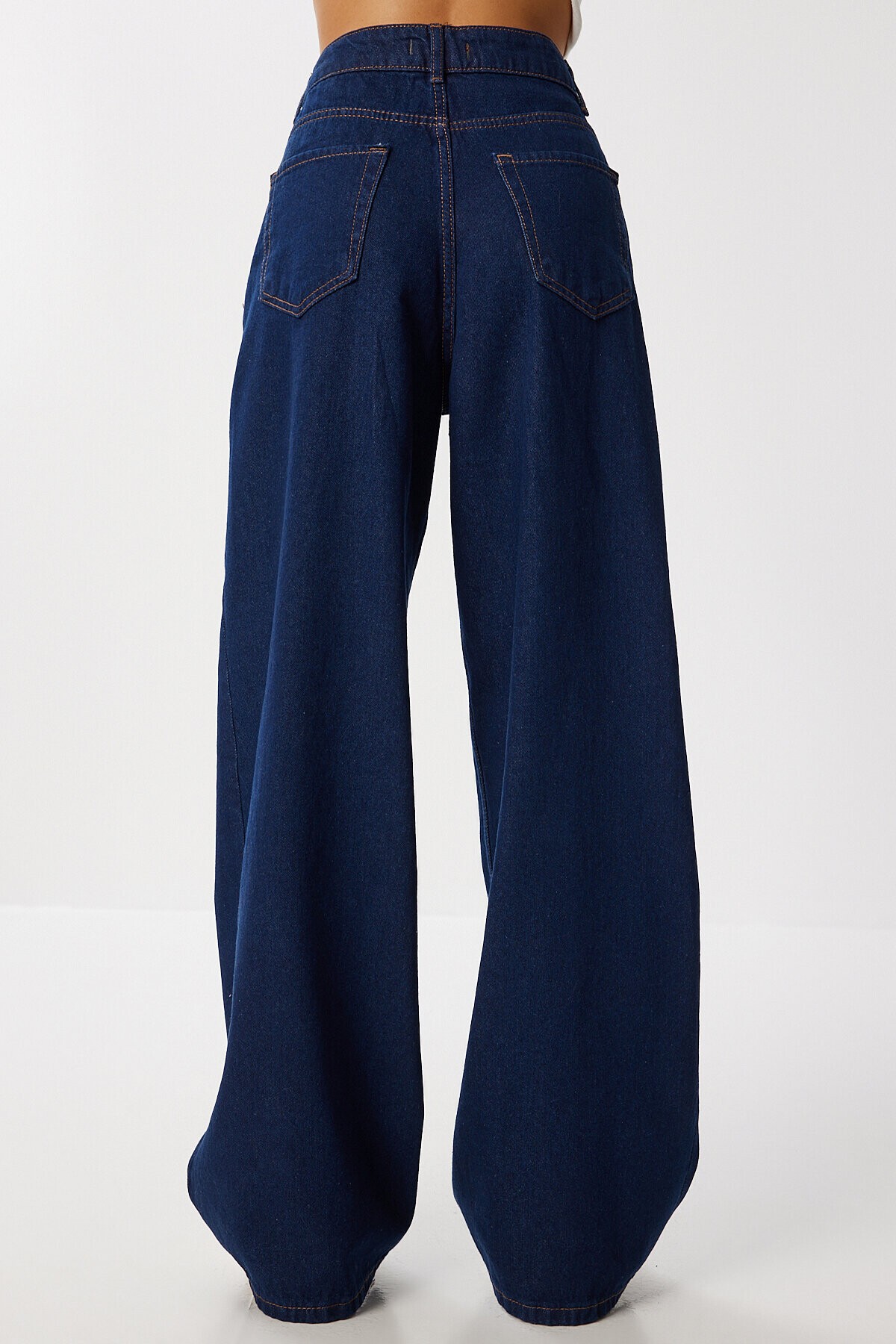 Kuşaklı Denim Ceket Pantolon Takım 1935 KOYU MAVİ LAN0075