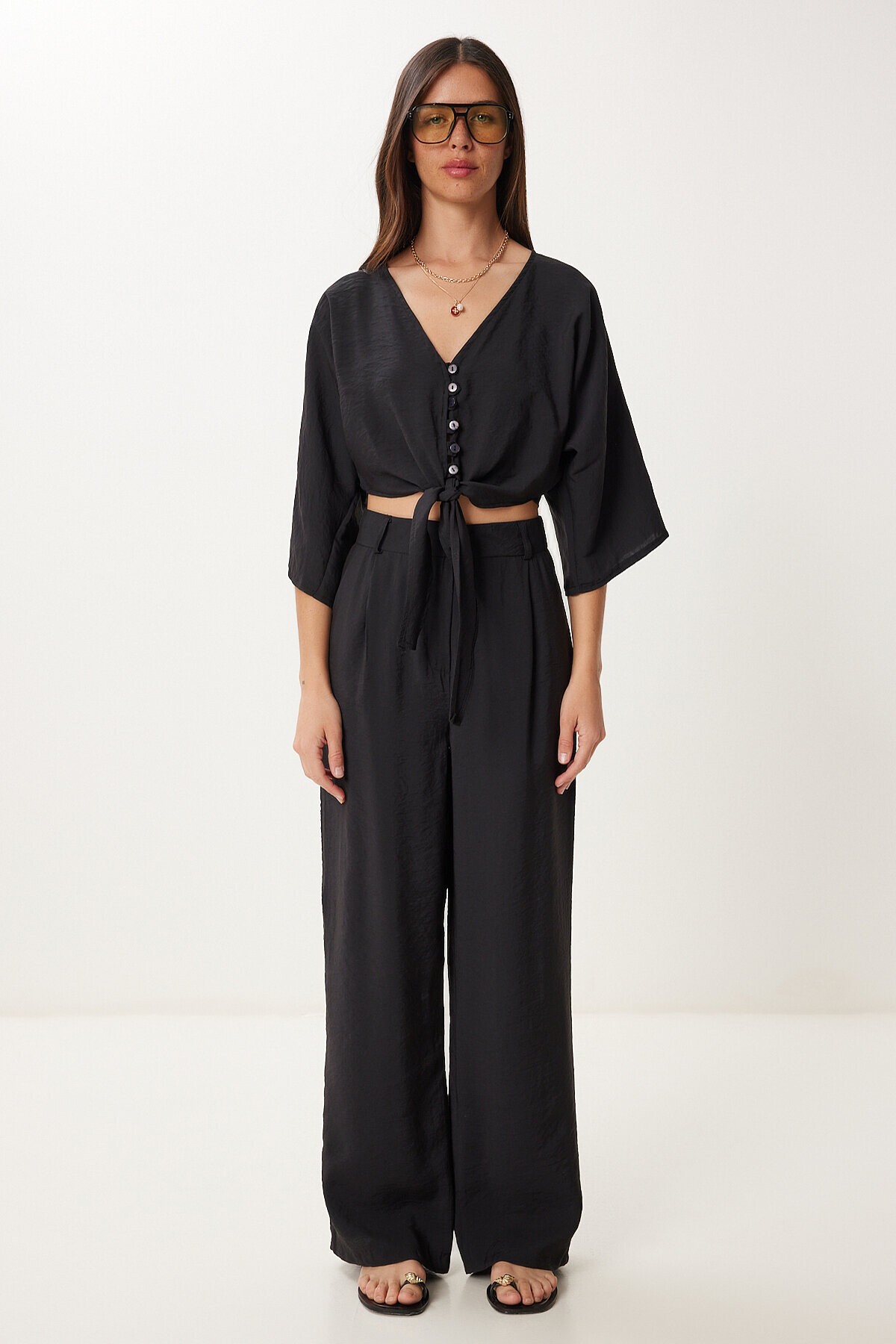 Modal Bluz Pantolon Takım SİYAH LBV0069