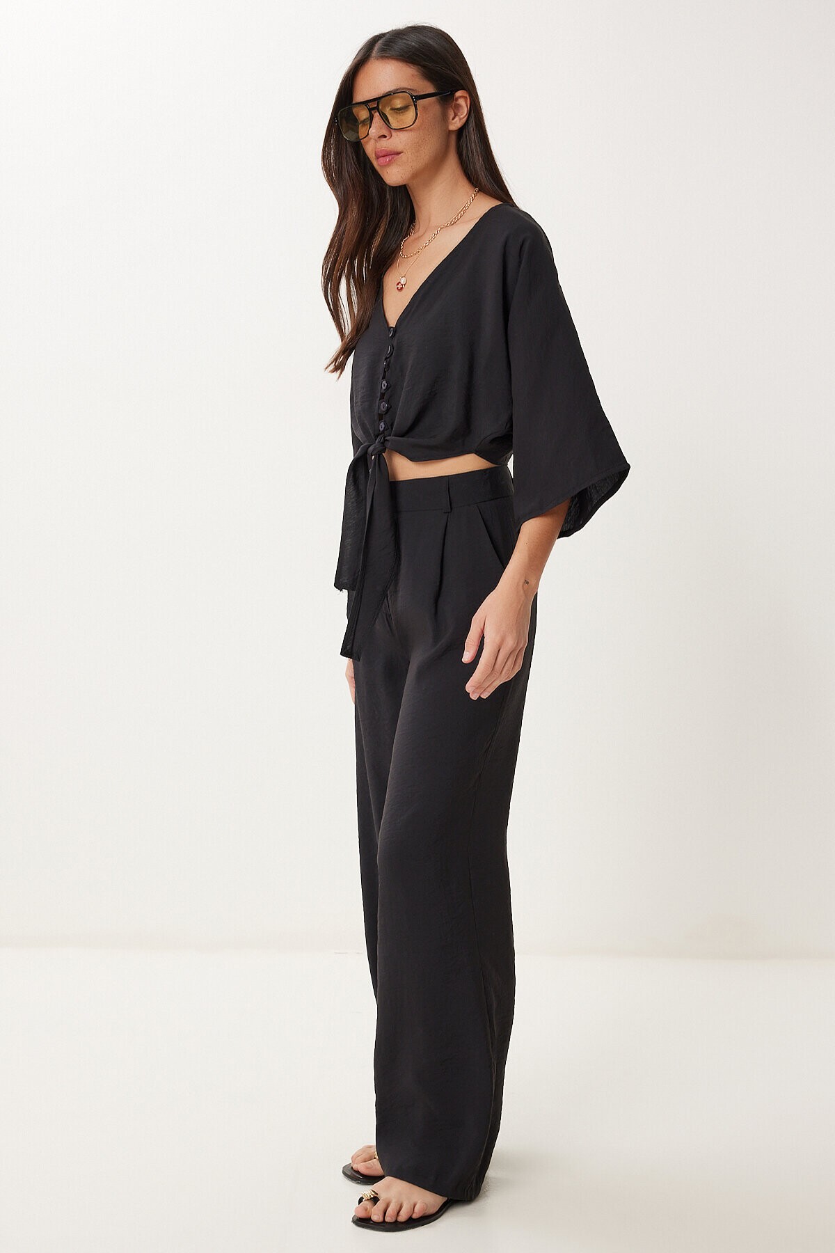 Modal Bluz Pantolon Takım SİYAH LBV0069