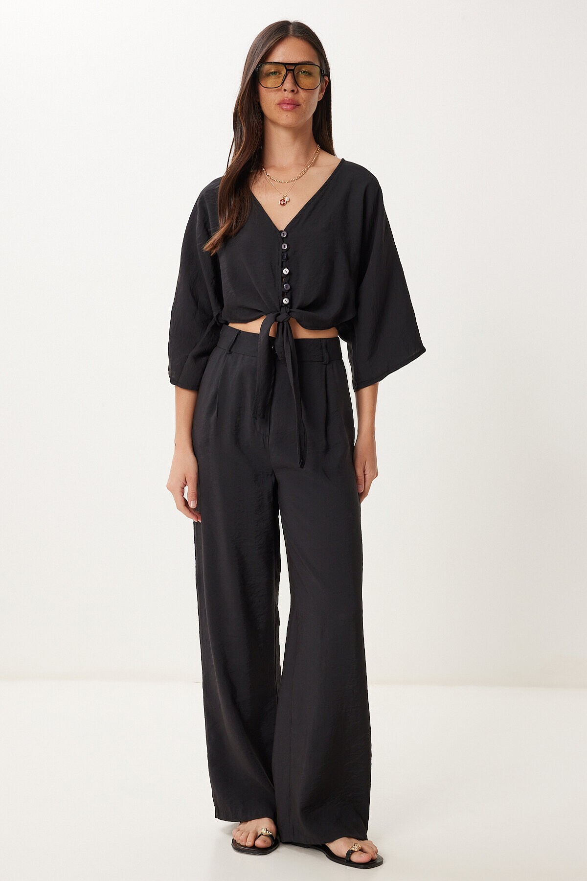Modal Bluz Pantolon Takım SİYAH LBV0069