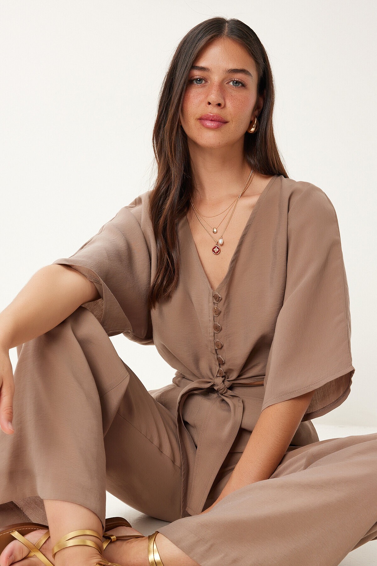 Modal Bluz Pantolon Takım VİZON LBV0069