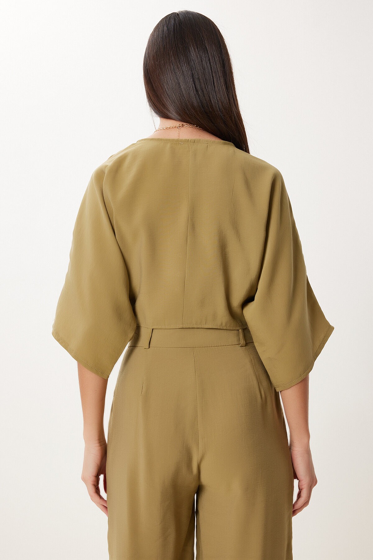 Modal Bluz Pantolon Takım ZEYTİN YEŞİLİ LBV0069