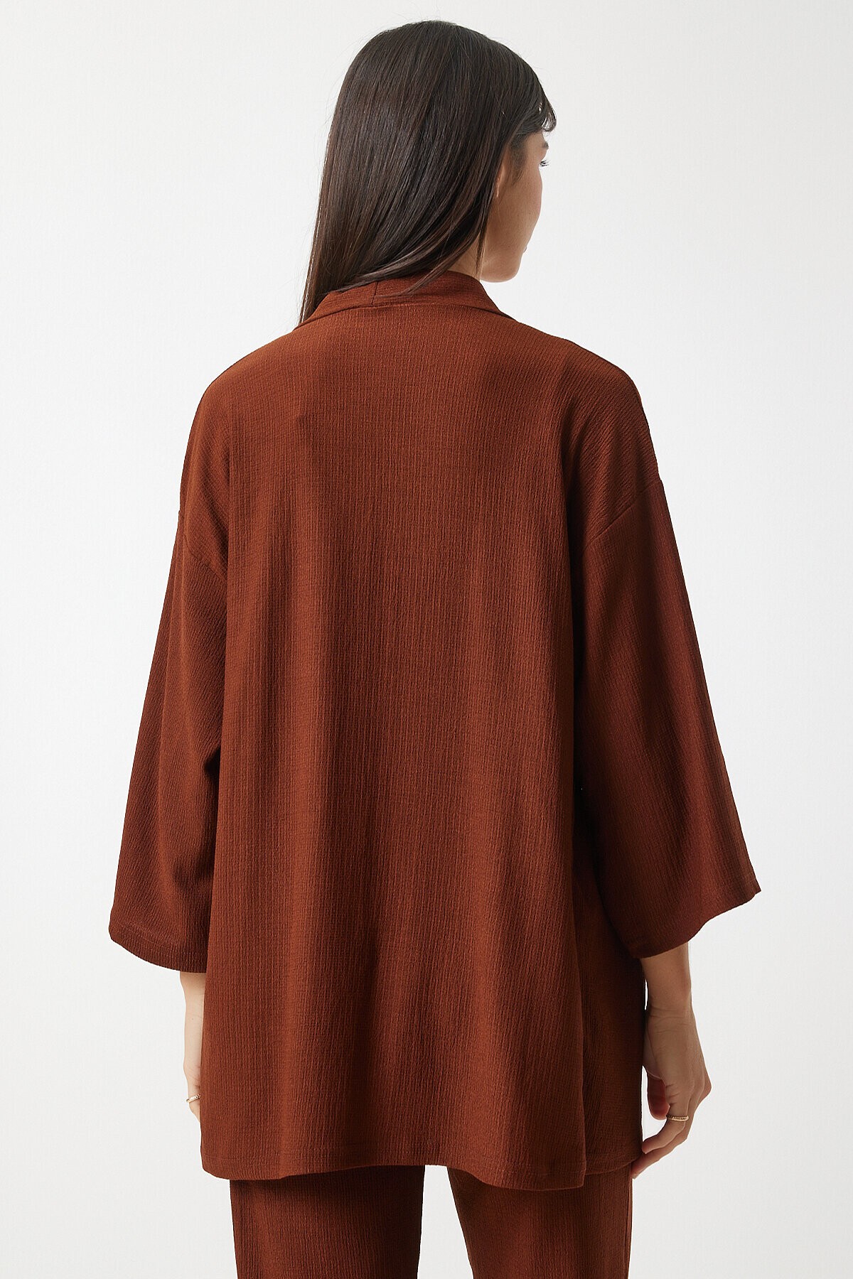 Örme Kimono Pantolon Takımı KAHVERENGİ LBY0001
