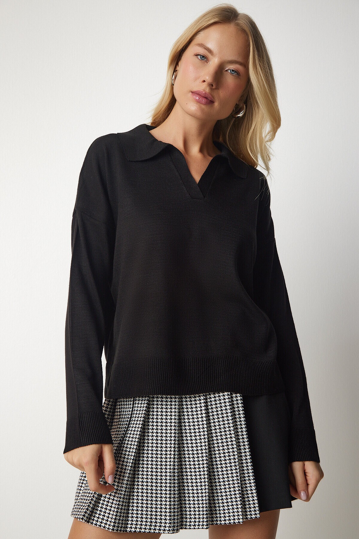 Polo Yaka Basic Kazak SİYAH LBV0015