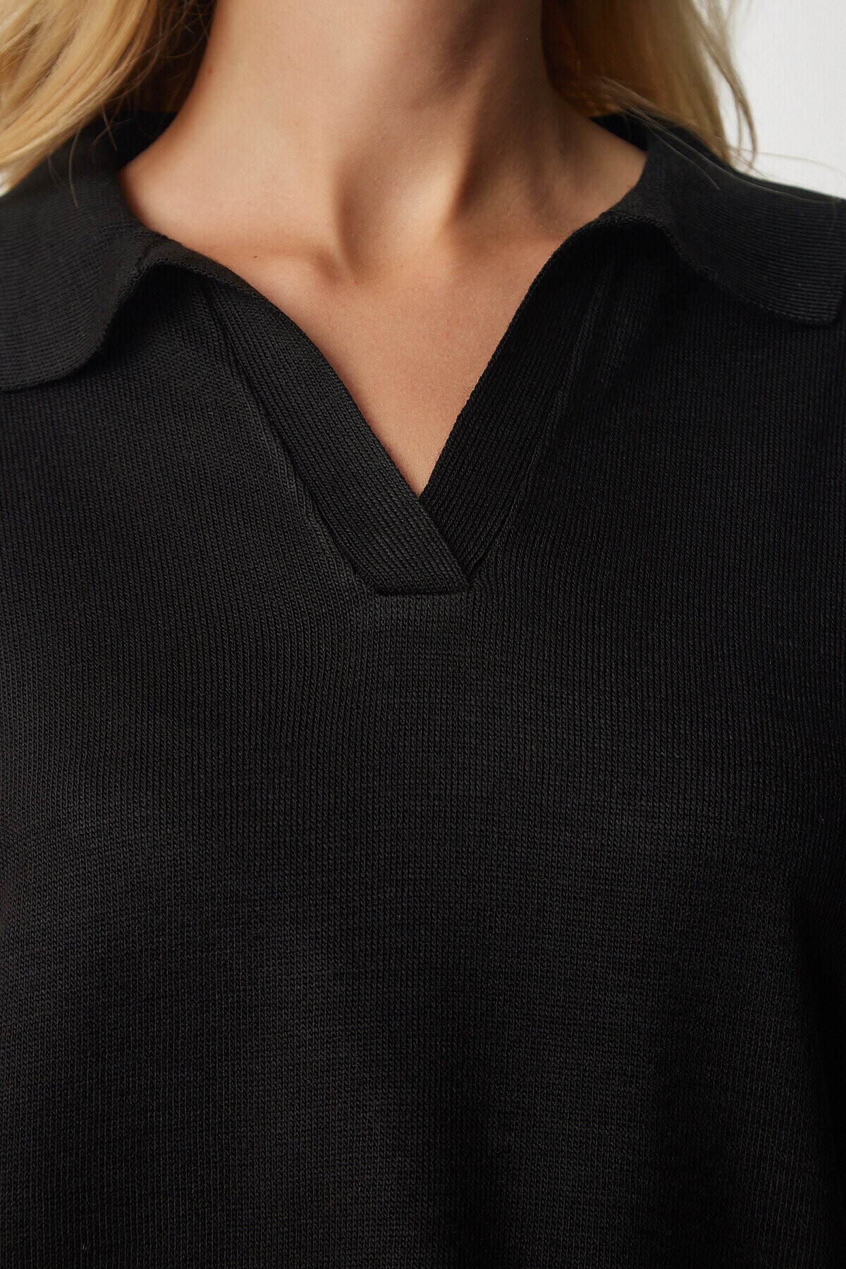 Polo Yaka Basic Kazak SİYAH LBV0015