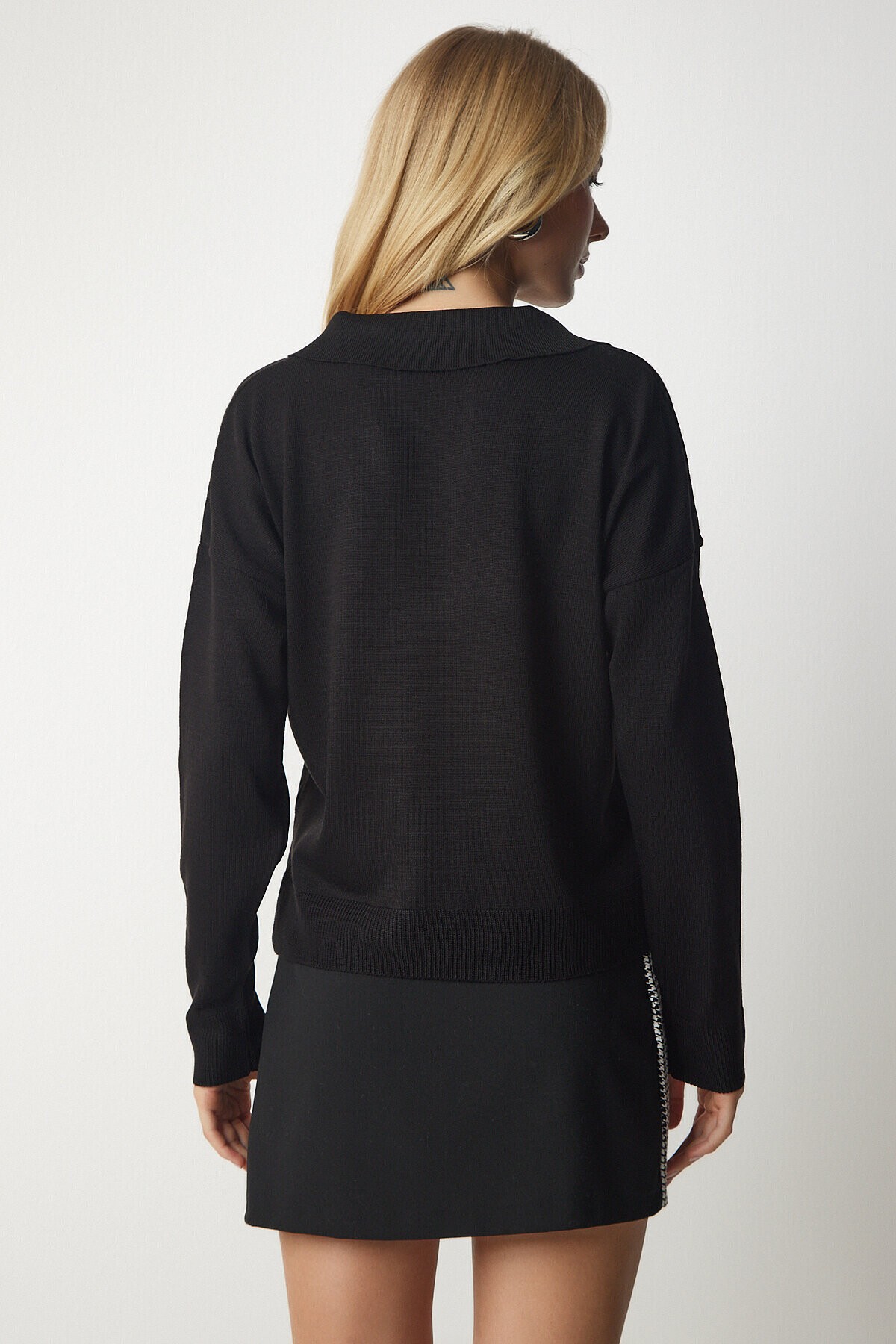 Polo Yaka Basic Kazak SİYAH LBV0015