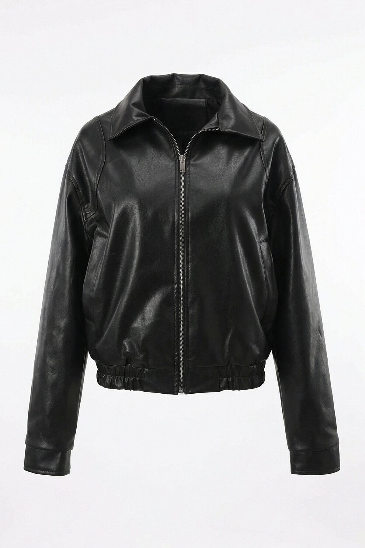 Suni Deri Bomber Ceket SİYAH LAX0002