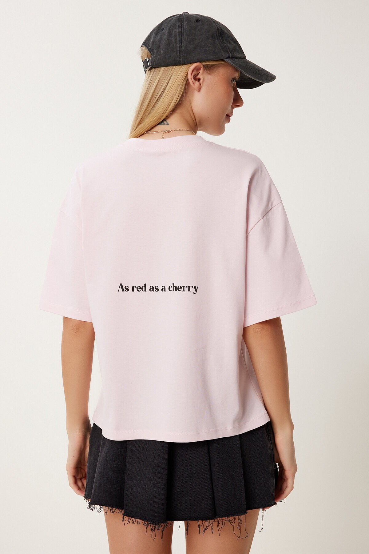 Baskılı Örme T-shirt PEMBE LCR0059