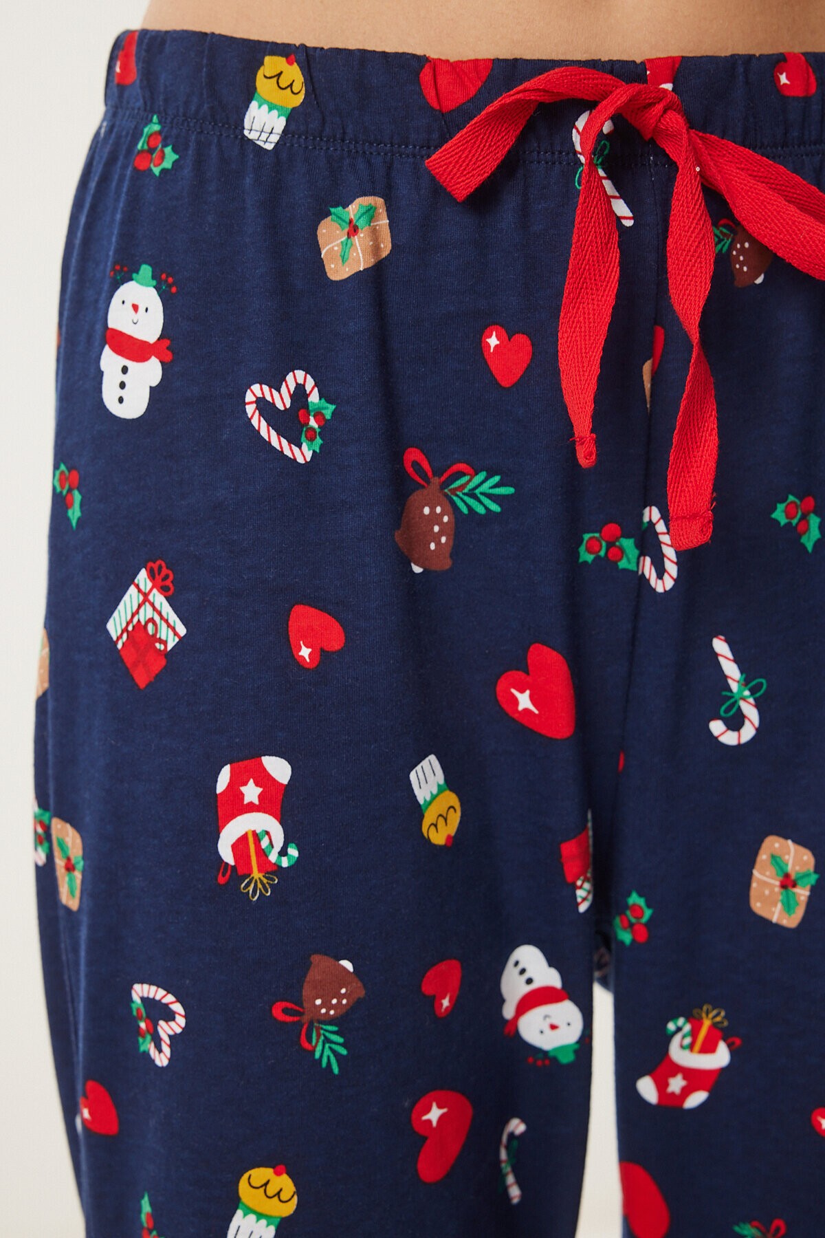 Desenli Örme Pijama Altı LACİVERT LCV0008