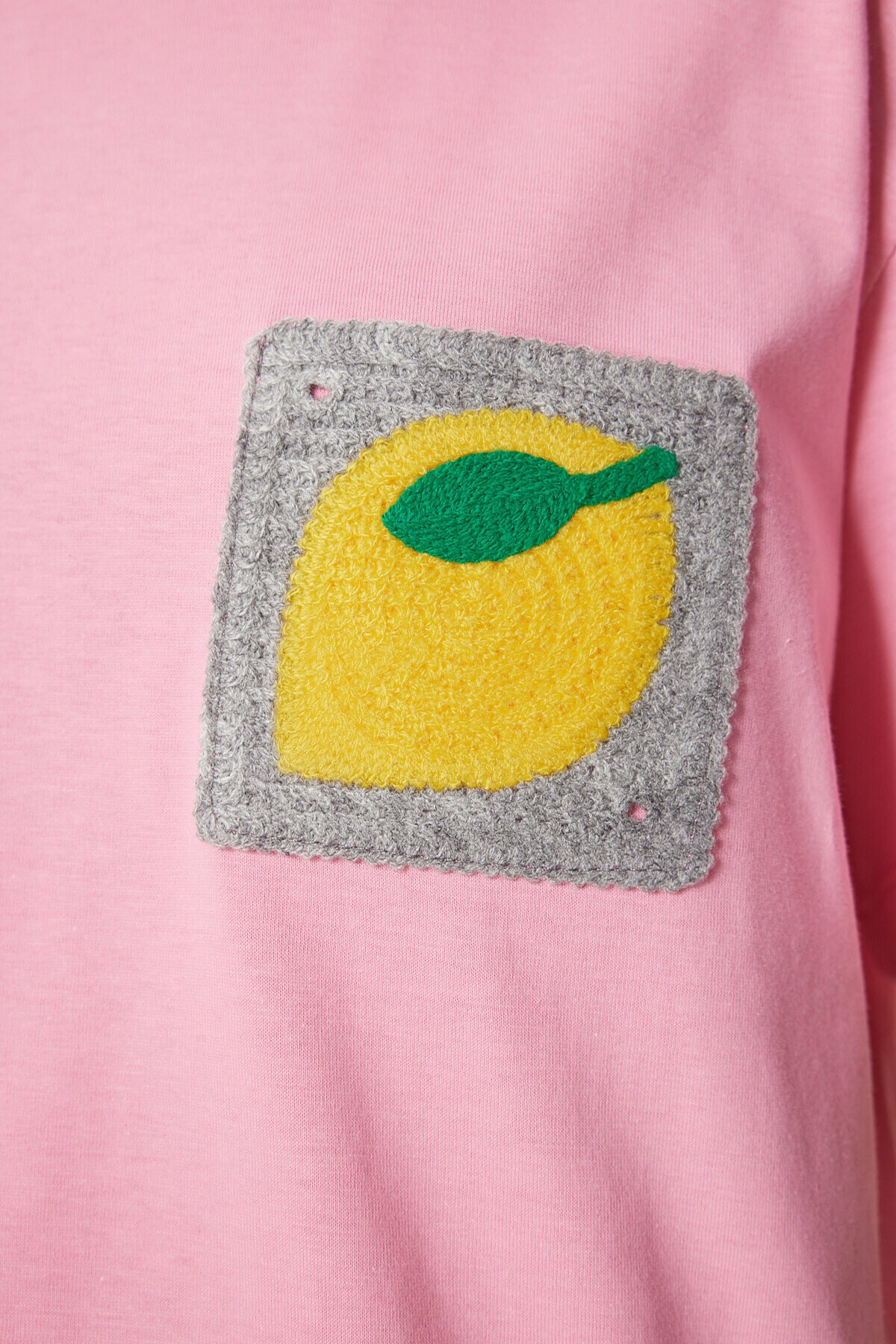 Nakış Cepli Pamuklu T-shirt PEMBE LCR0025