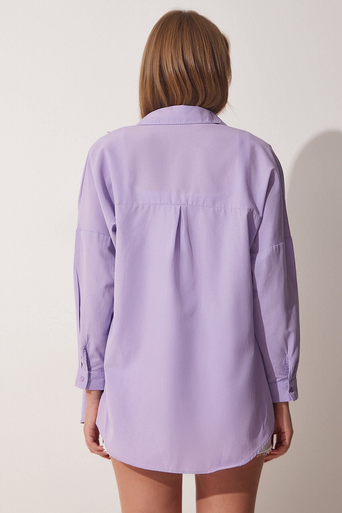 Oversize Basic Gömlek AÇIK LİLA LDD0003