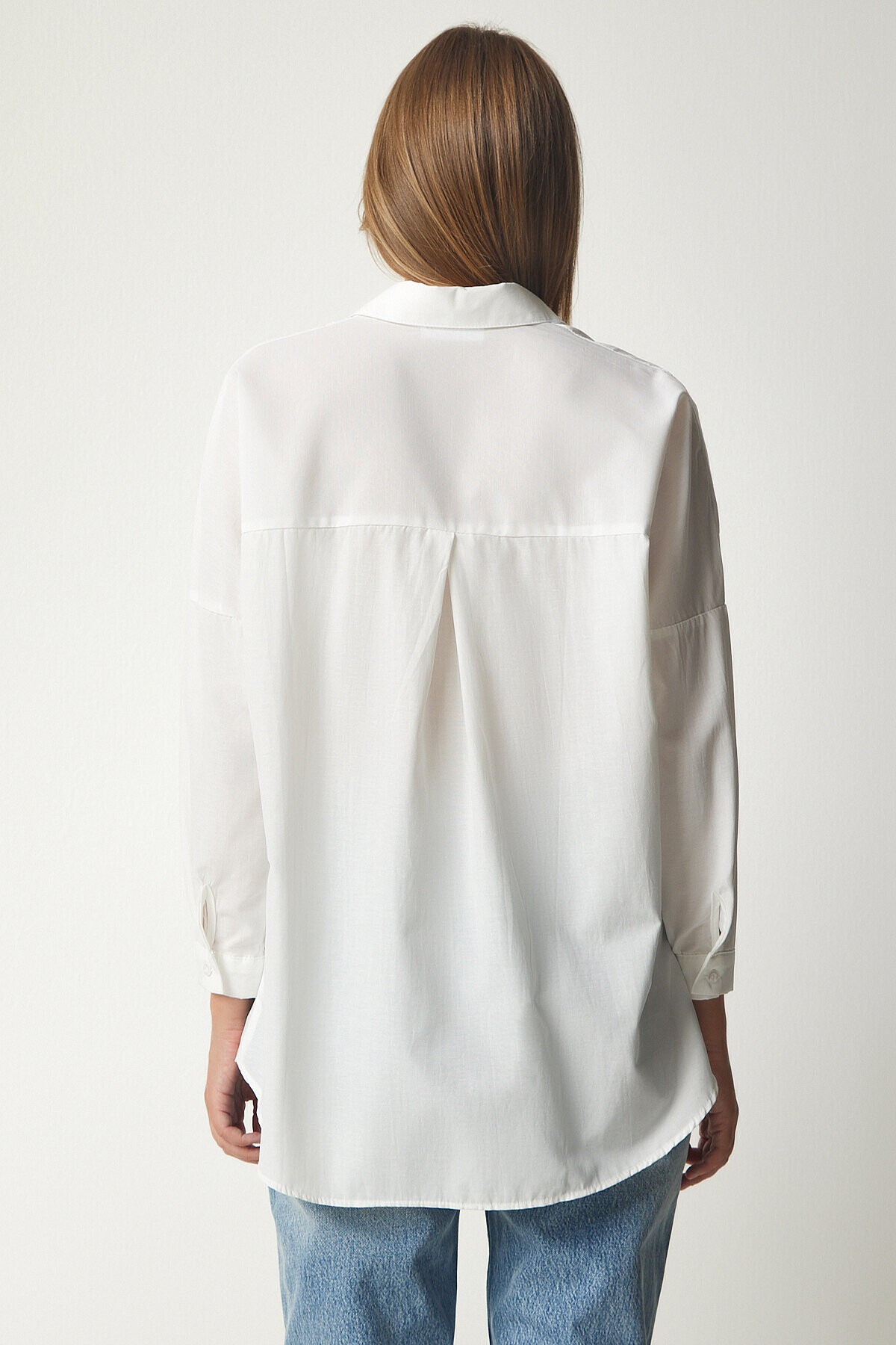 Oversize Basic Gömlek EKRU LDD0003