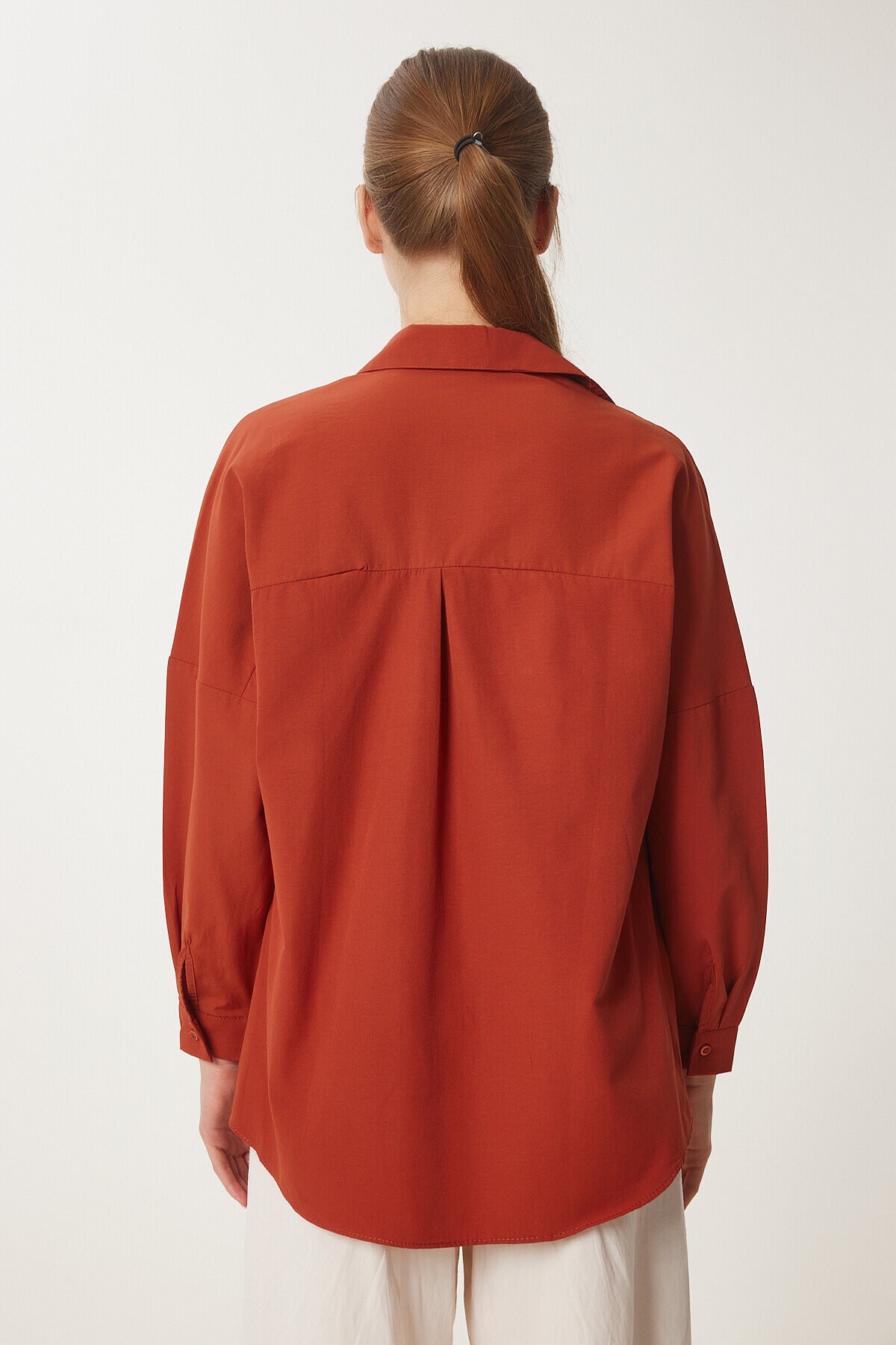 Oversize Basic Gömlek KİREMİT LDD0003