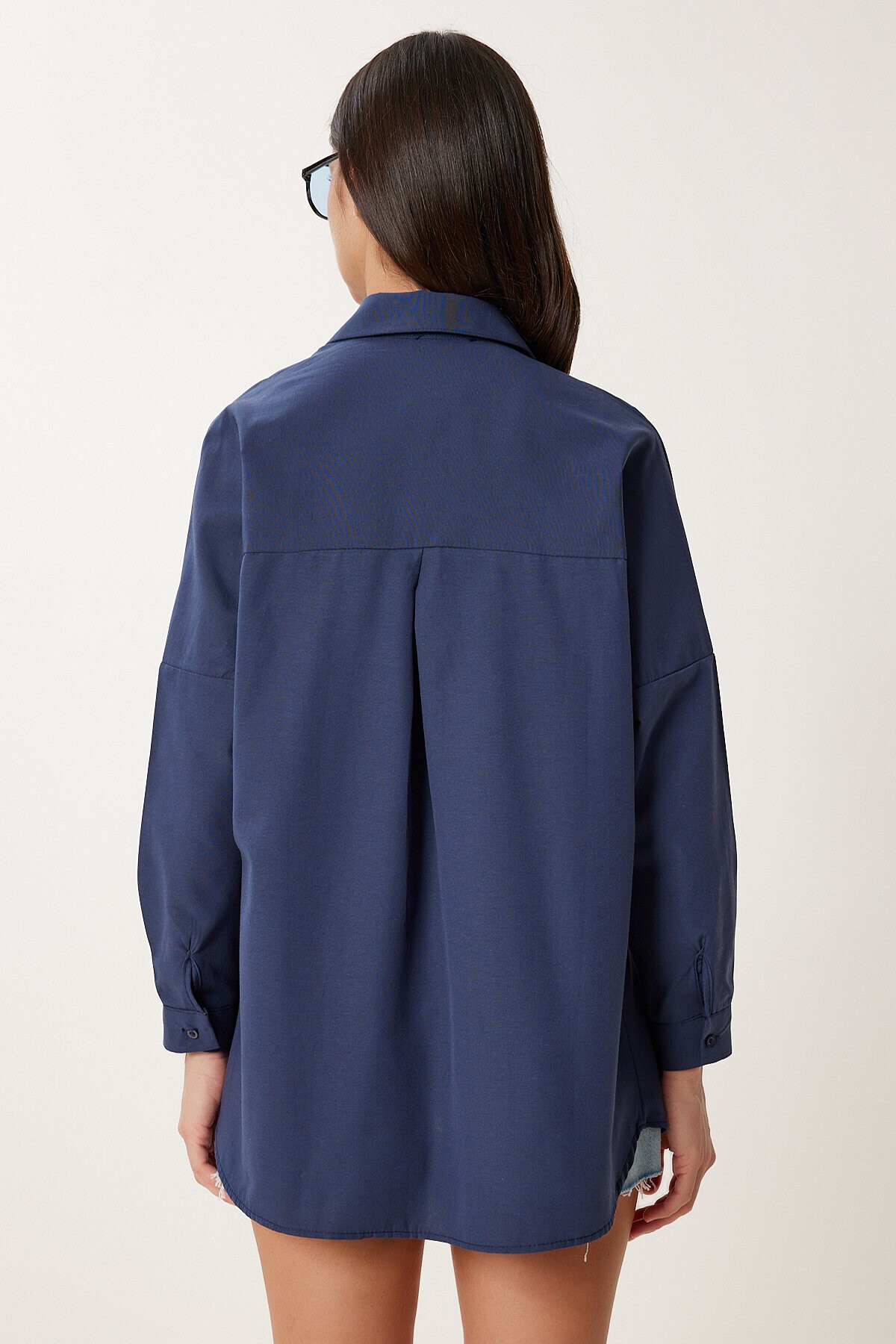 Oversize Basic Gömlek LACİVERT LDD0003