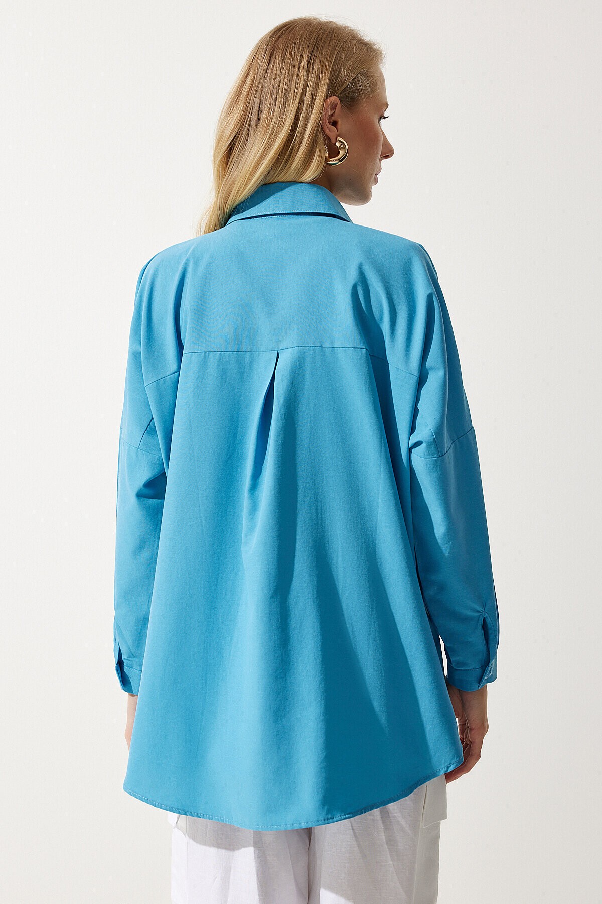 Oversize Basic Gömlek MAVİ LDD0003