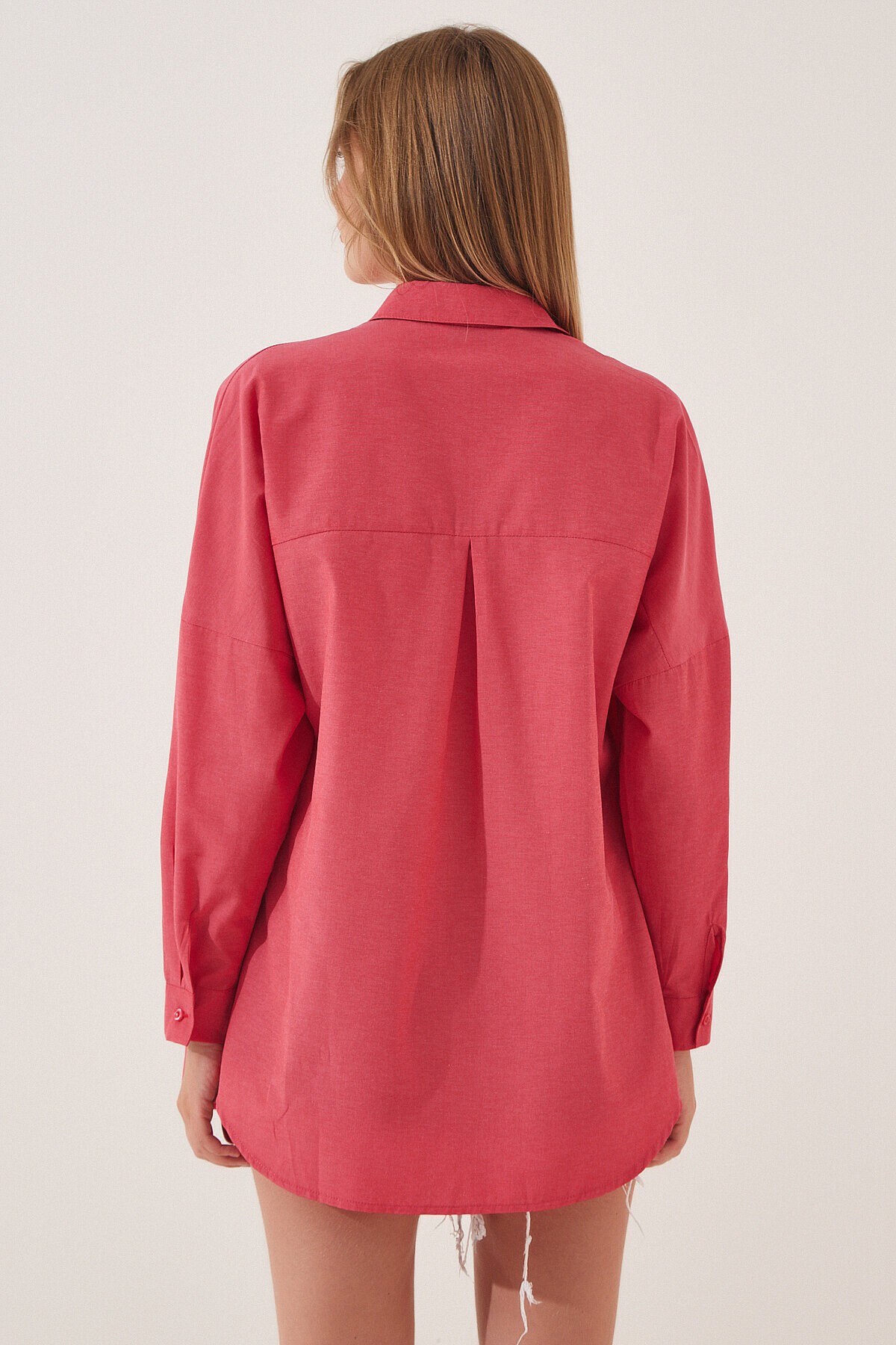 Oversize Basic Gömlek NAR ÇİÇEĞİ LDD0003