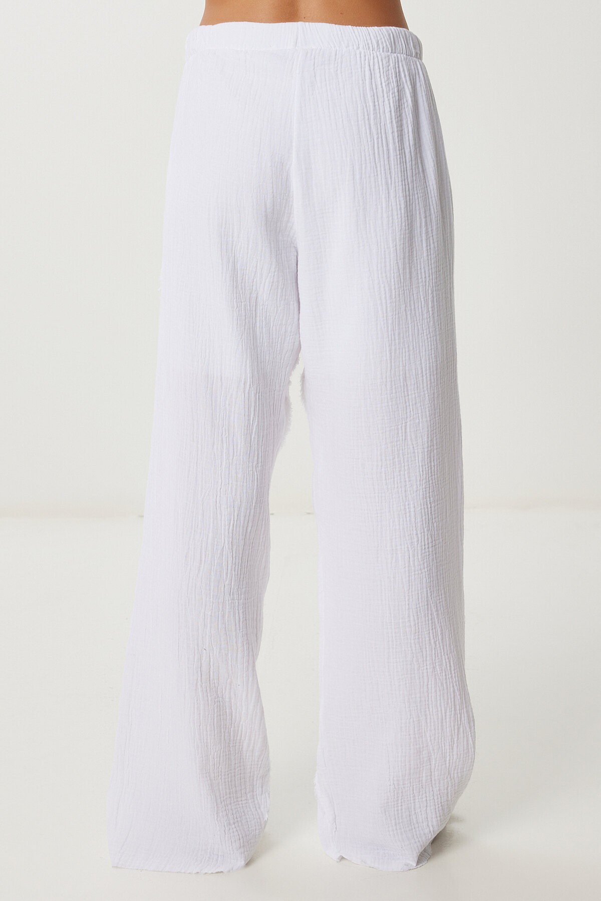 Püsküllü Müslin Pantolon BEYAZ LBV0064
