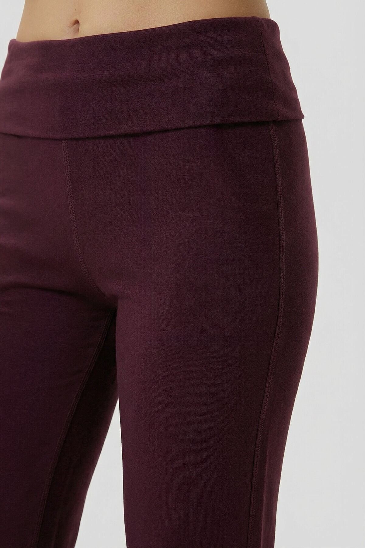 Katlanır Belli İspanyol Paça Örme Pantolon MÜRDÜM LCR0105