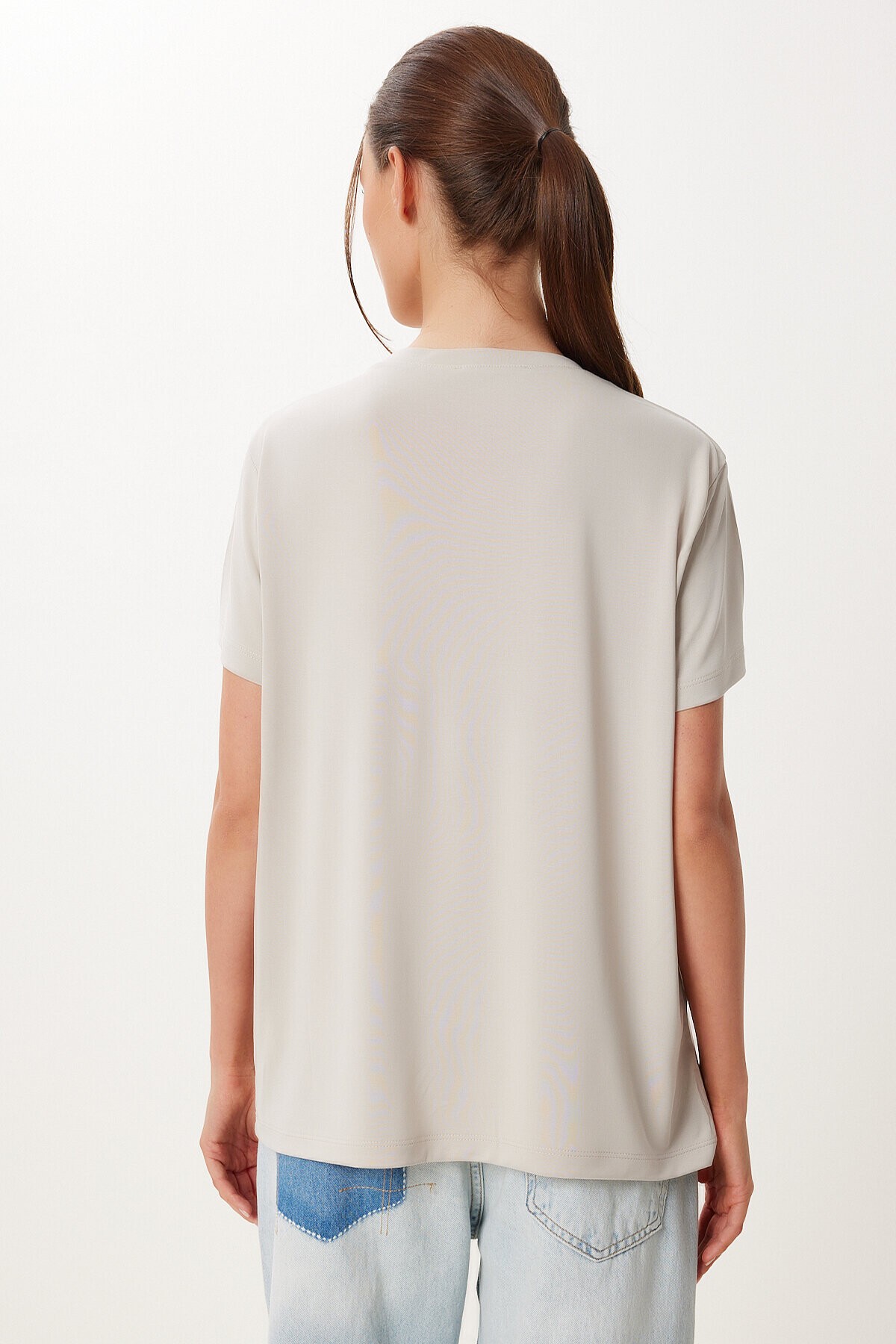 Basic Modal Örme T-shirt TAŞ LFN0101