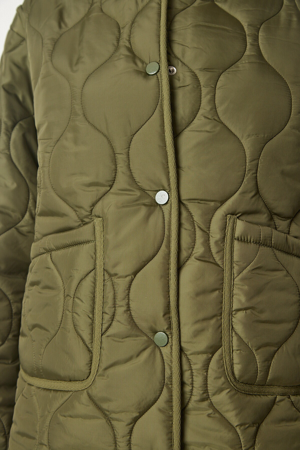 Cepli Oversize Kapitone Mont HAKİ LDZ0011