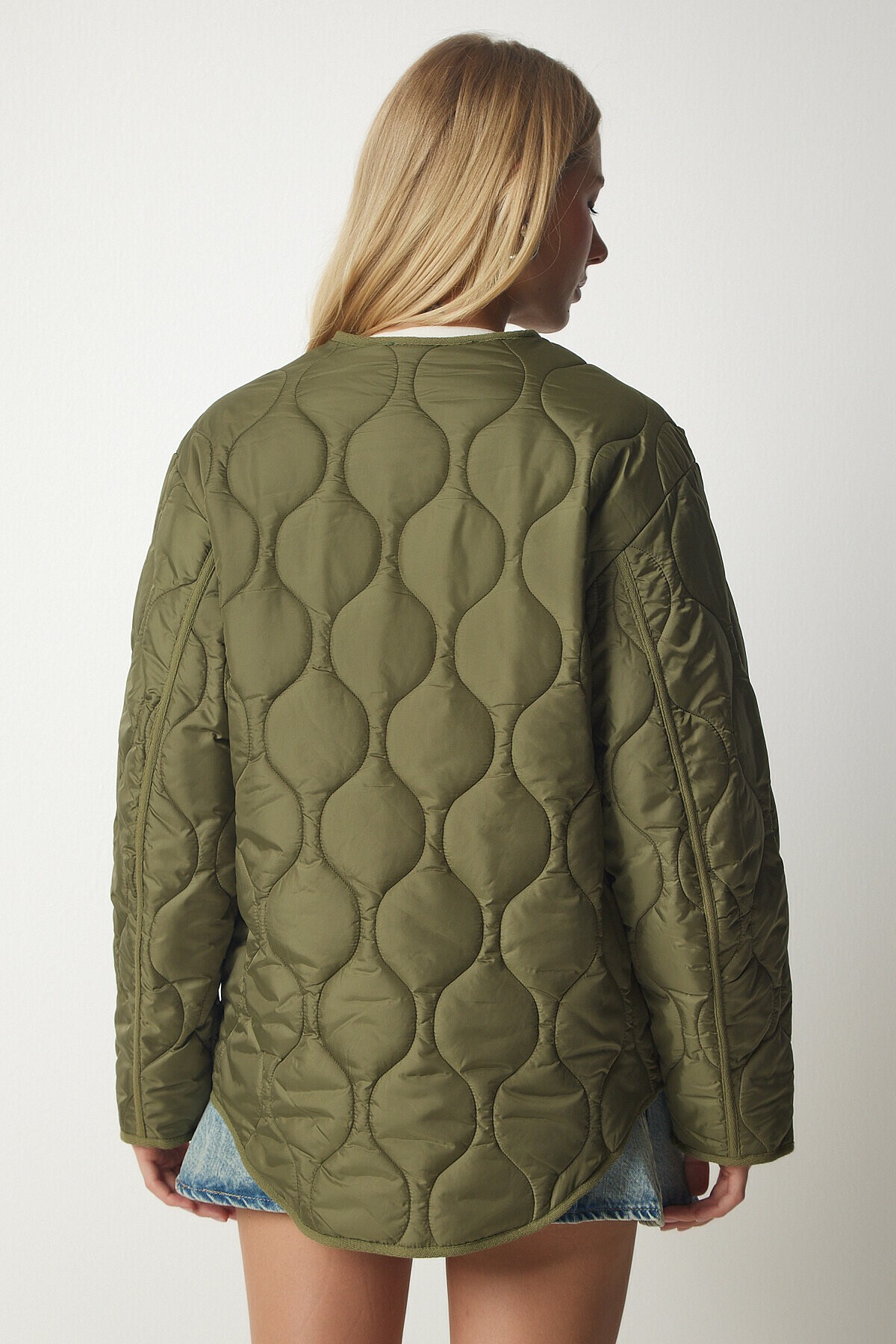Cepli Oversize Kapitone Mont HAKİ LDZ0011