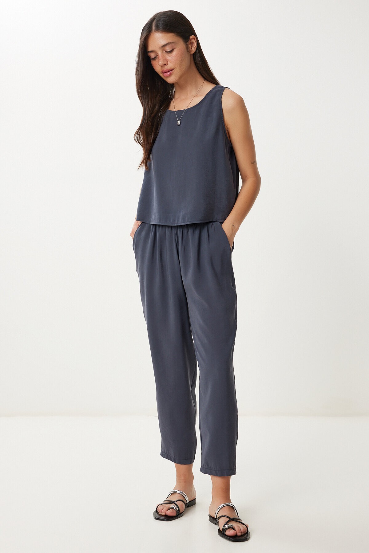 Kolsuz Bluz Pantolon Takım ANTRASİT LMC0058