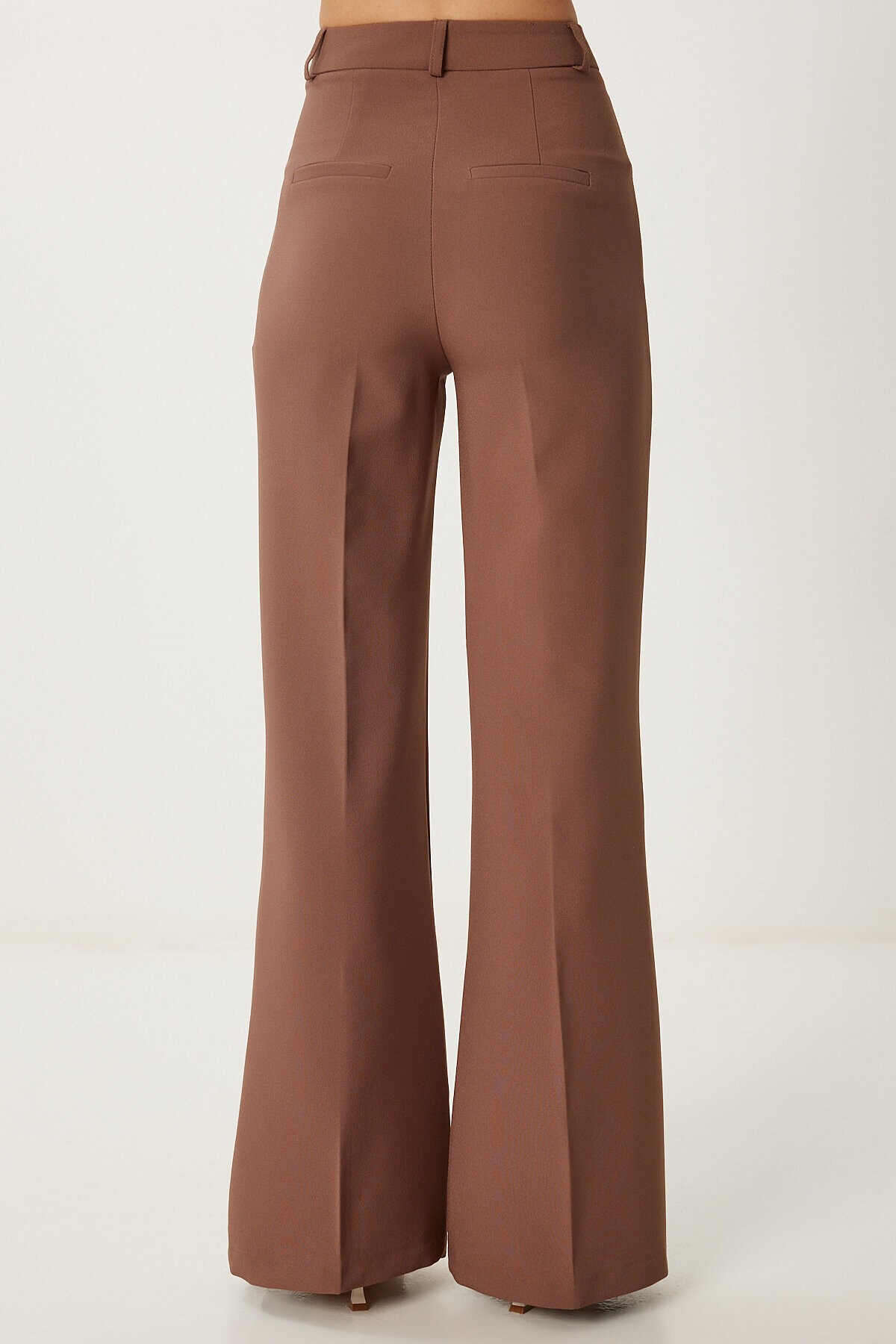 Straplez Dokuma Bluz Pantolon Takım KAHVERENGİ LFK0010