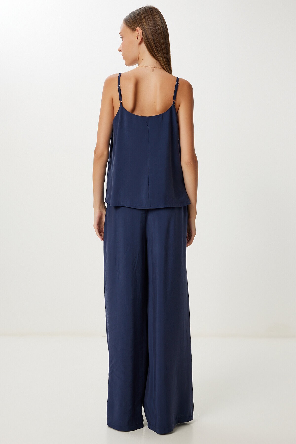 Askılı Modal Bluz Pantolon Takım LACİVERT LMC0065