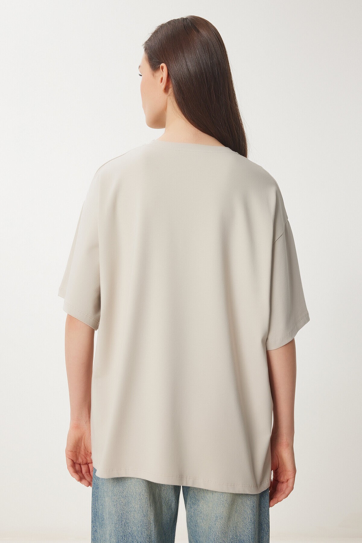 Basic Oversize 2li Takım Örme T-shirt LACİVERT TAŞ LHW0007