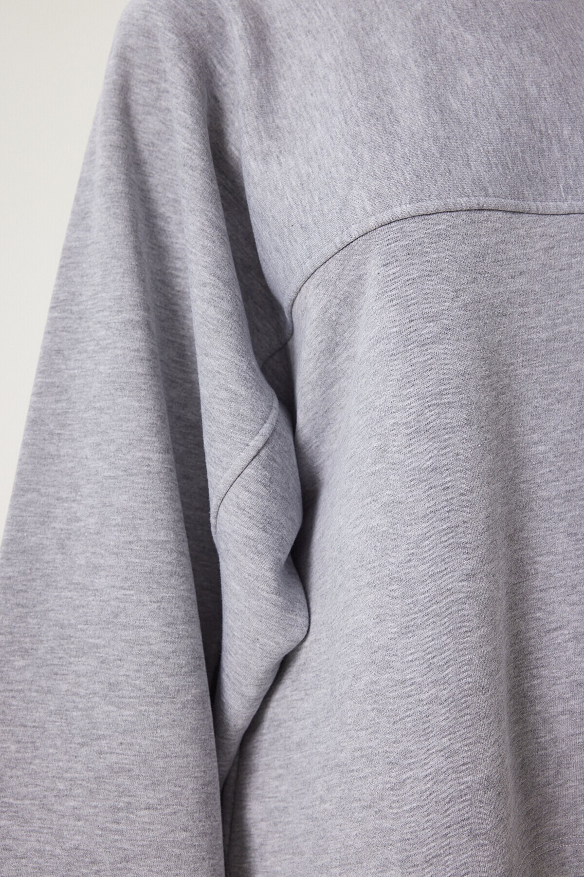 Geniş Kol Oversize Örme Sweatshirt GRİ LFN0112