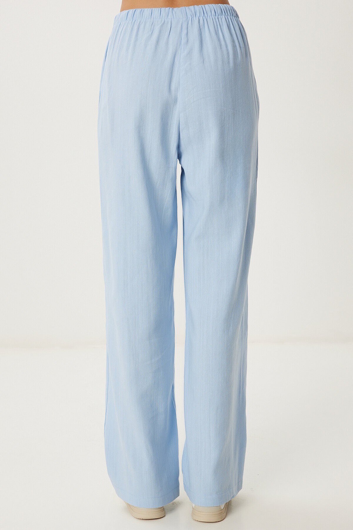 Keten Bluz Pantolon Takım GÖK MAVİ LMC0062