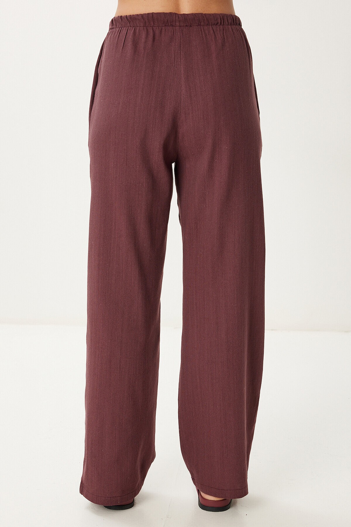 Keten Bluz Pantolon Takım MÜRDÜM LMC0062