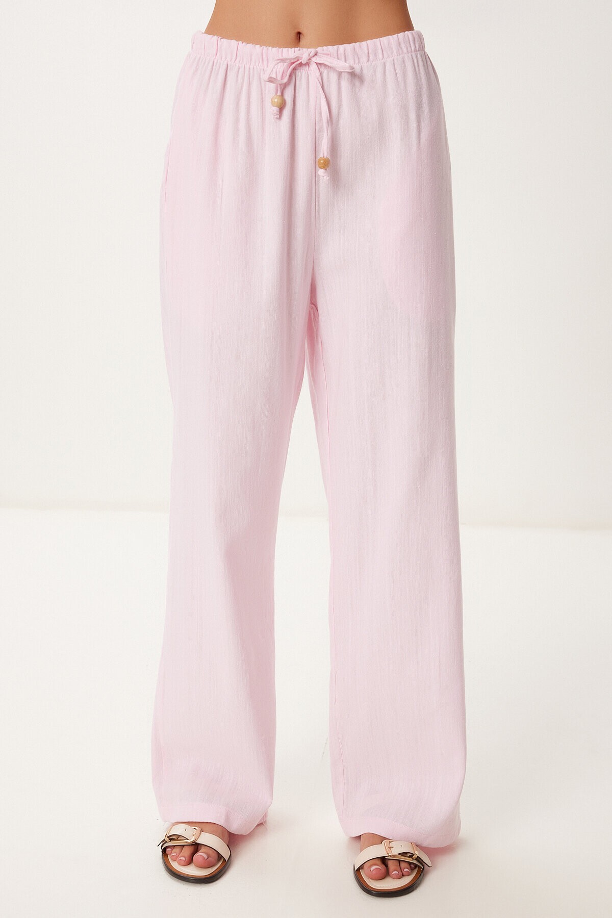 Keten Bluz Pantolon Takım ŞEKER PEMBE LMC0062