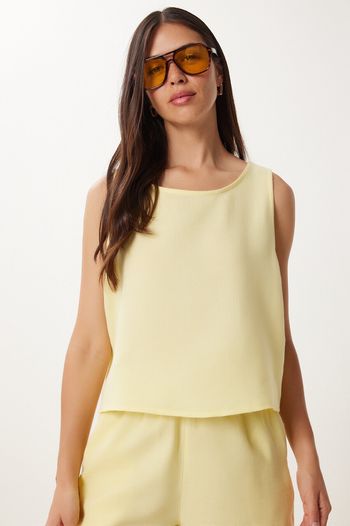 Müslin Bluz Şort Takım SARI LMC0063