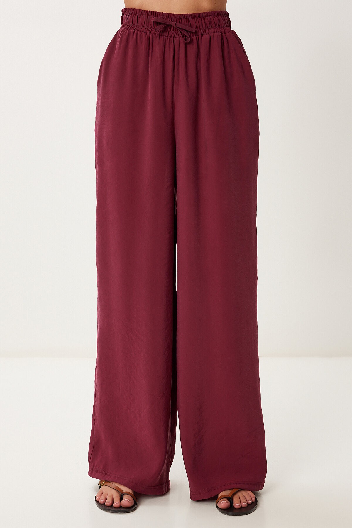 Askılı Modal Bluz Pantolon Takım VİŞNE LRV0108