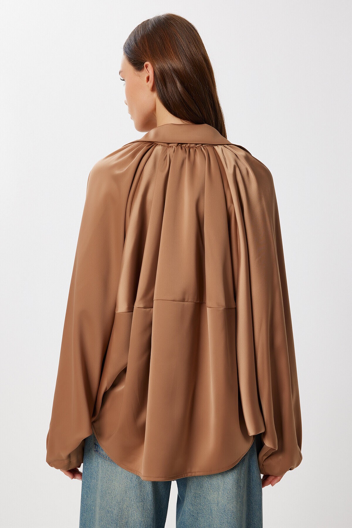 Kabarık Saten Yüzeyli Bomber Ceket CAMEL LMW0033