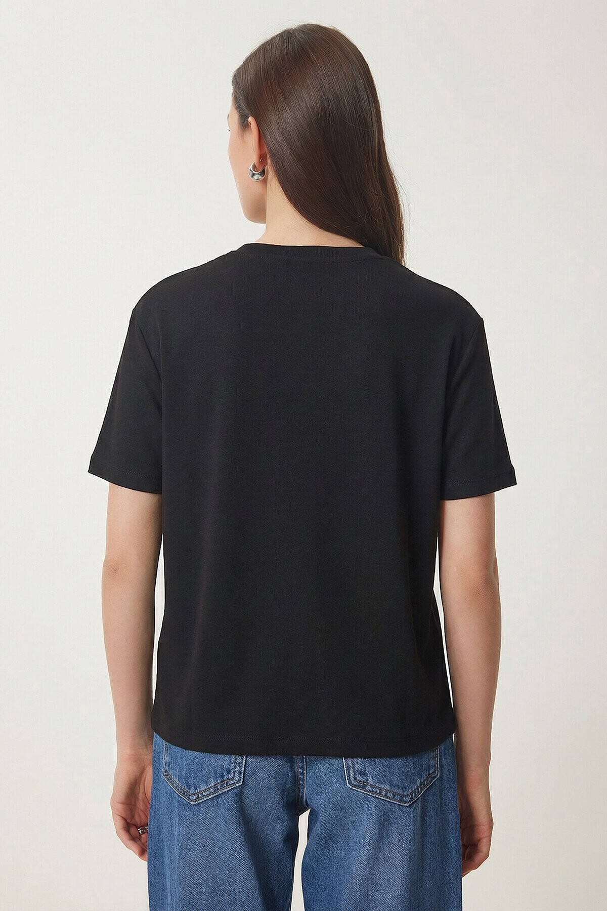 Basic Modal T-shirt SİYAH LMC0084