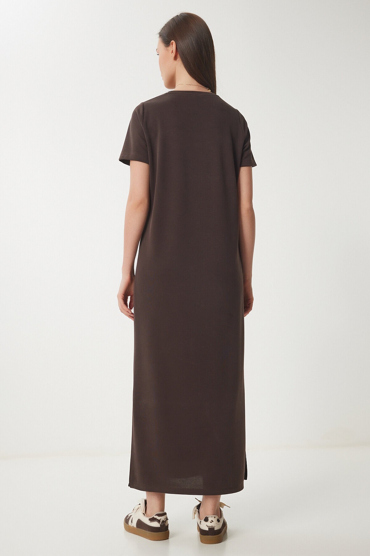Basic Yazlık Modal Elbise KAHVERENGİ LSJ0001