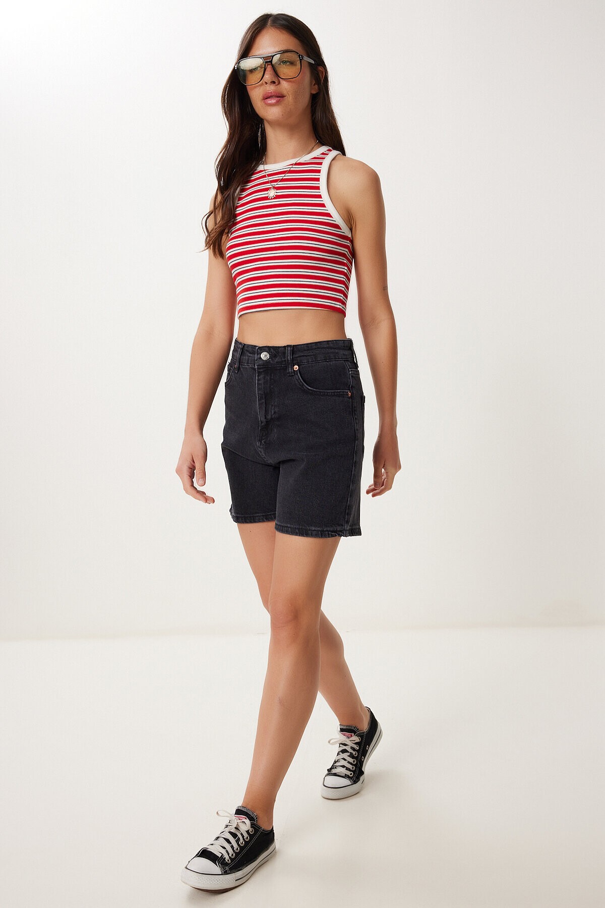 Bermuda Denim Şort SİYAH LUT0017