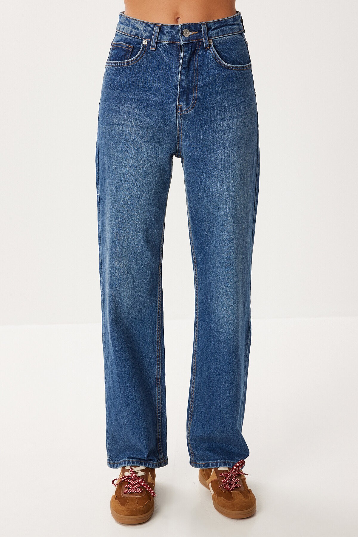 Düz Paça Yüksek Bel Jean P0297 MAVİ LRI0015