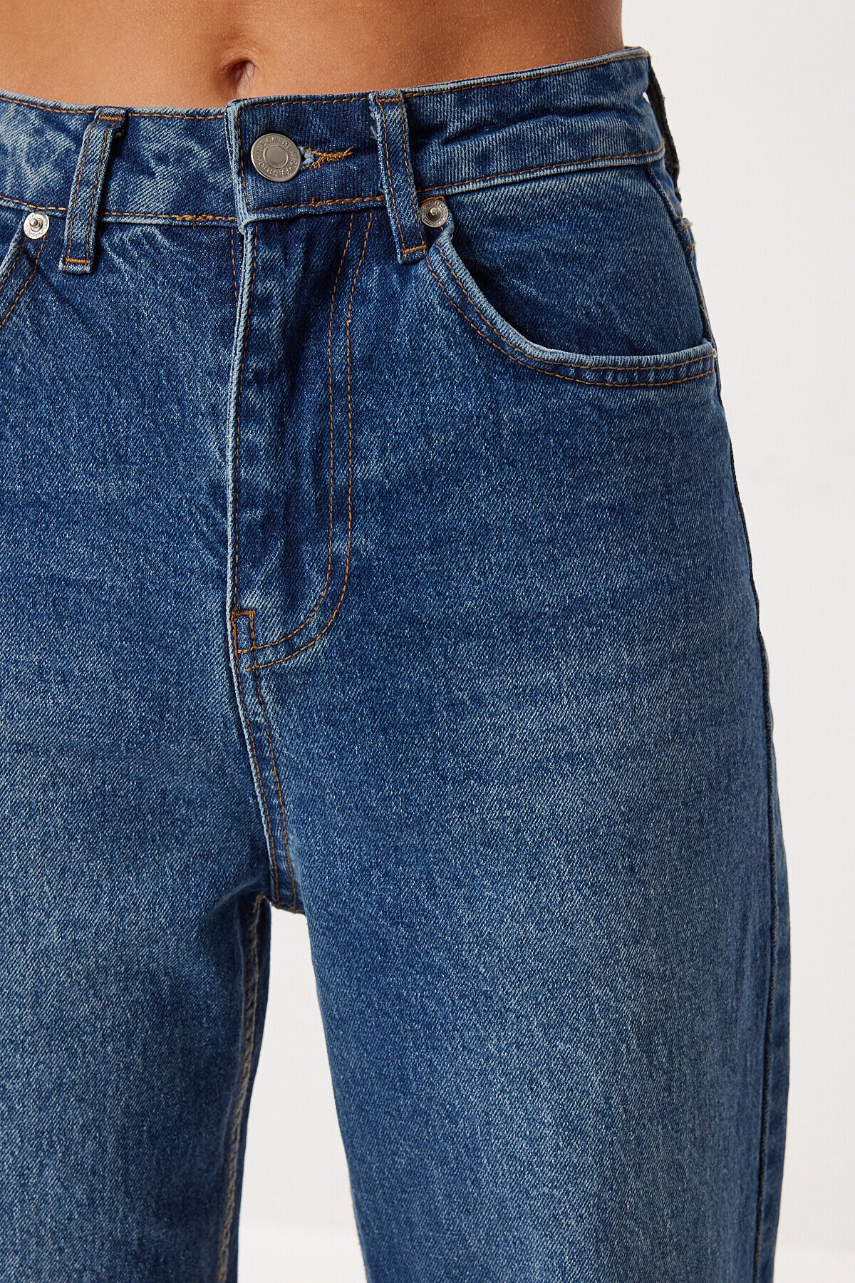 Düz Paça Yüksek Bel Jean P0297 MAVİ LRI0015