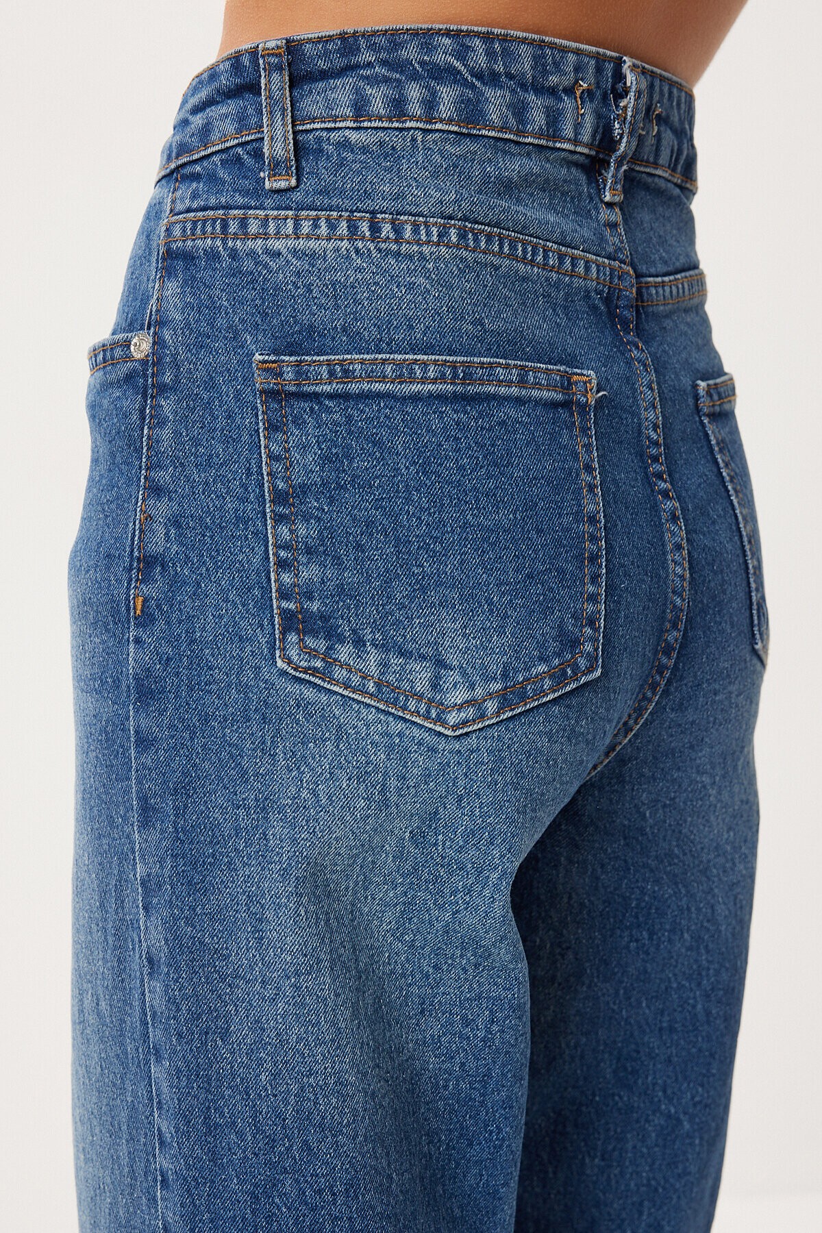 Düz Paça Yüksek Bel Jean P0297 MAVİ LRI0015